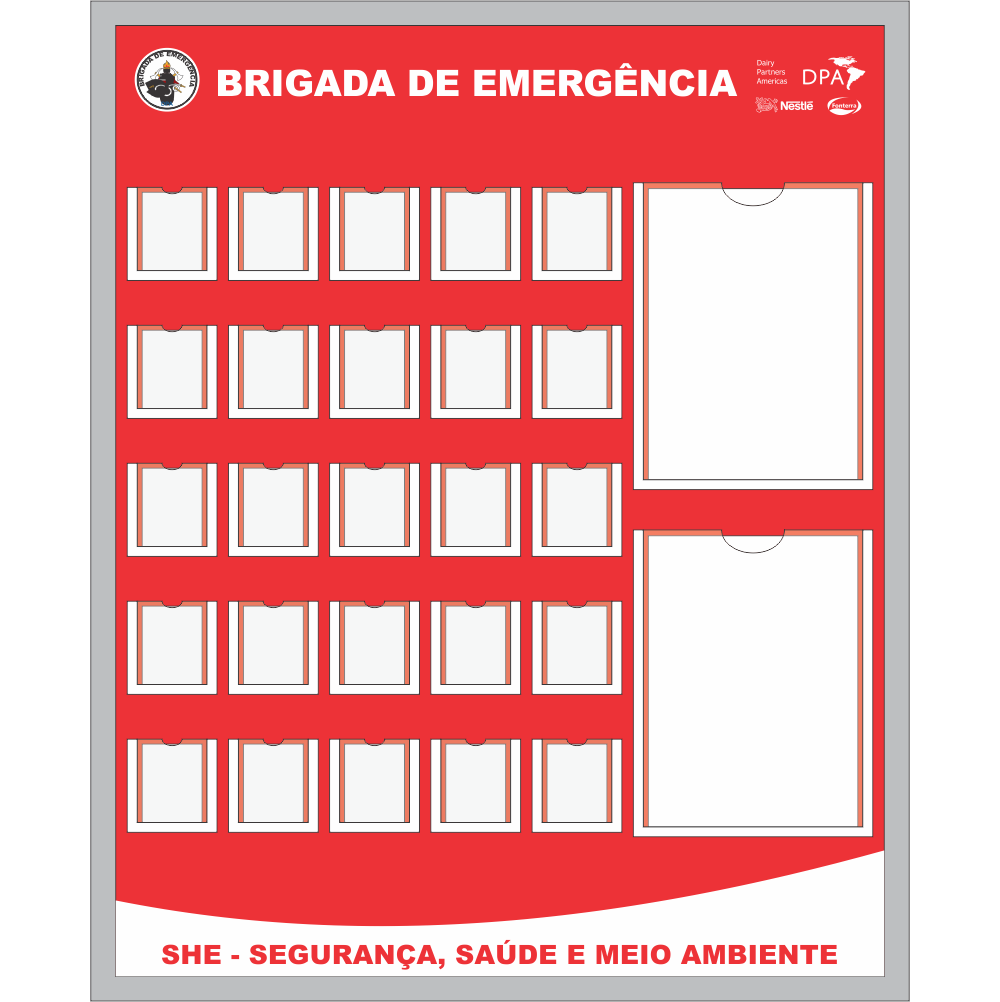 Moldura em Perfil 'U' de Alumínio Brigadistas c/ Envelopes Moldura em Perfil 'U' de Alumínio Brigadistas c/ Envelopes