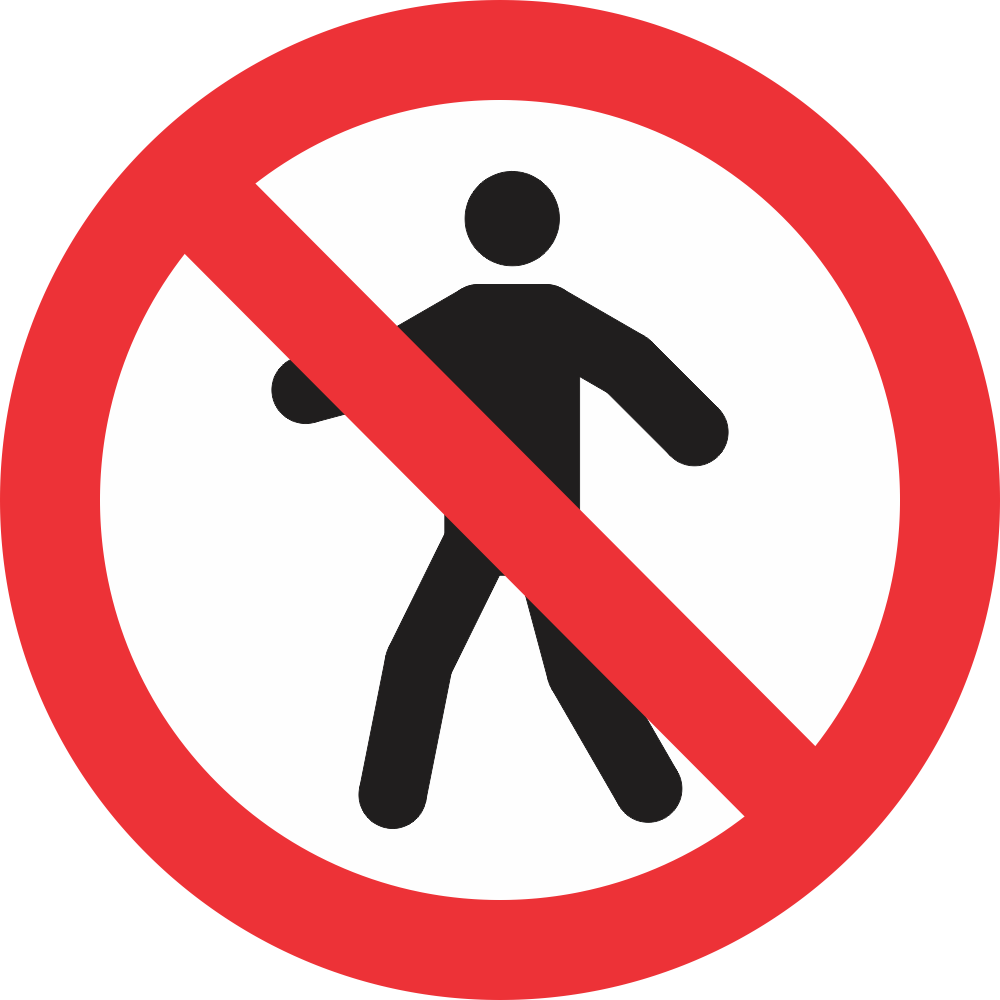 R-29 - Proibido Trânsito de Pedestres