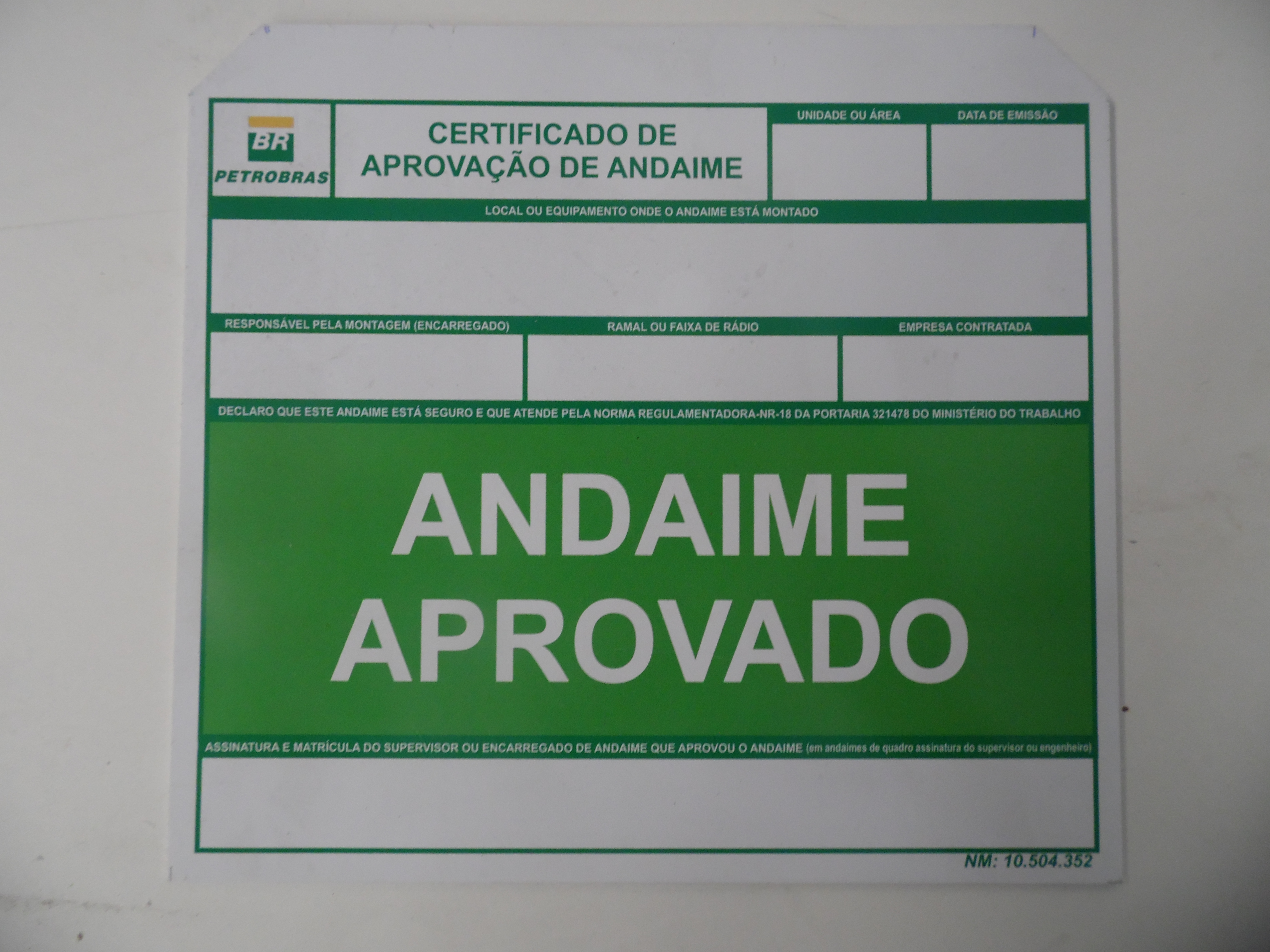 NR 18 - Andaimes Sinalização Petrobras